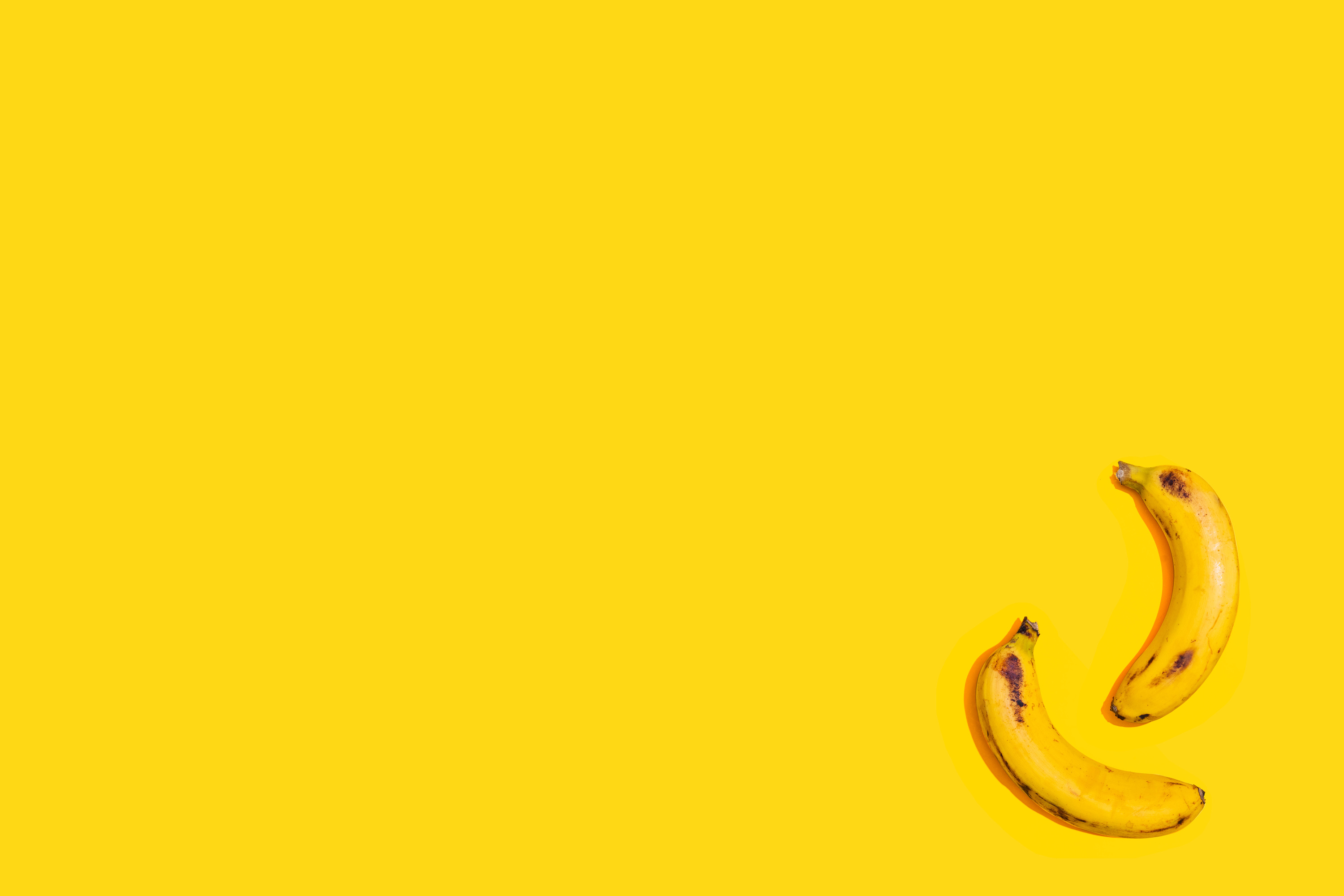 Bananas on Yellow Background